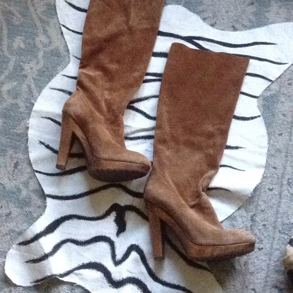 Michael Kors Suede boots Wood heels Rare - Picture 2 of 8